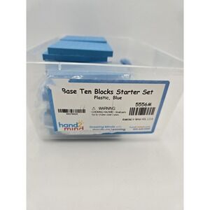 Base Ten Blocks hand2mind Starter Set Place Value Block 161 pieces Blue Plastic